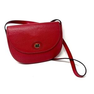 Christian Dior Vintage Bobby Saddle Red Leather Crossbody Shoulder Bag